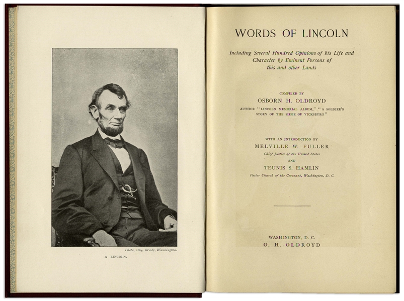 First Edition of ''Words of Lincoln'' From 1895, With Excerpts of Abraham Lincoln's Speeches & Writings
